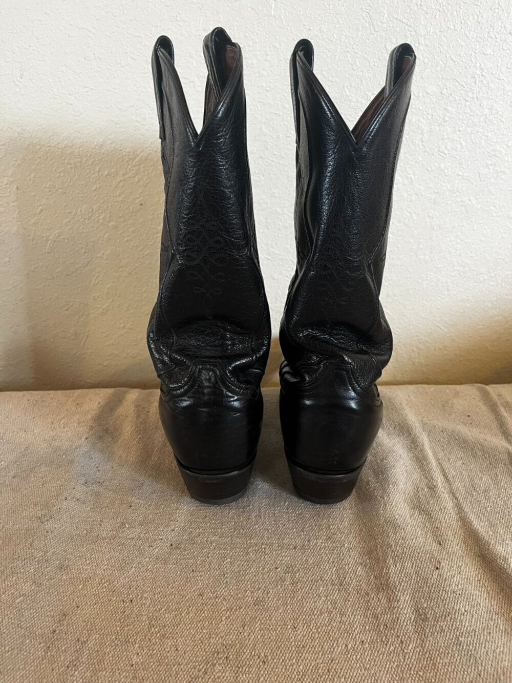 Tony Lama Men's Black Leather Style C9752 Reg C4962 Cowboy Boots Sz 9D - Picture 8 of 13